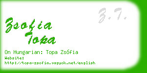 zsofia topa business card